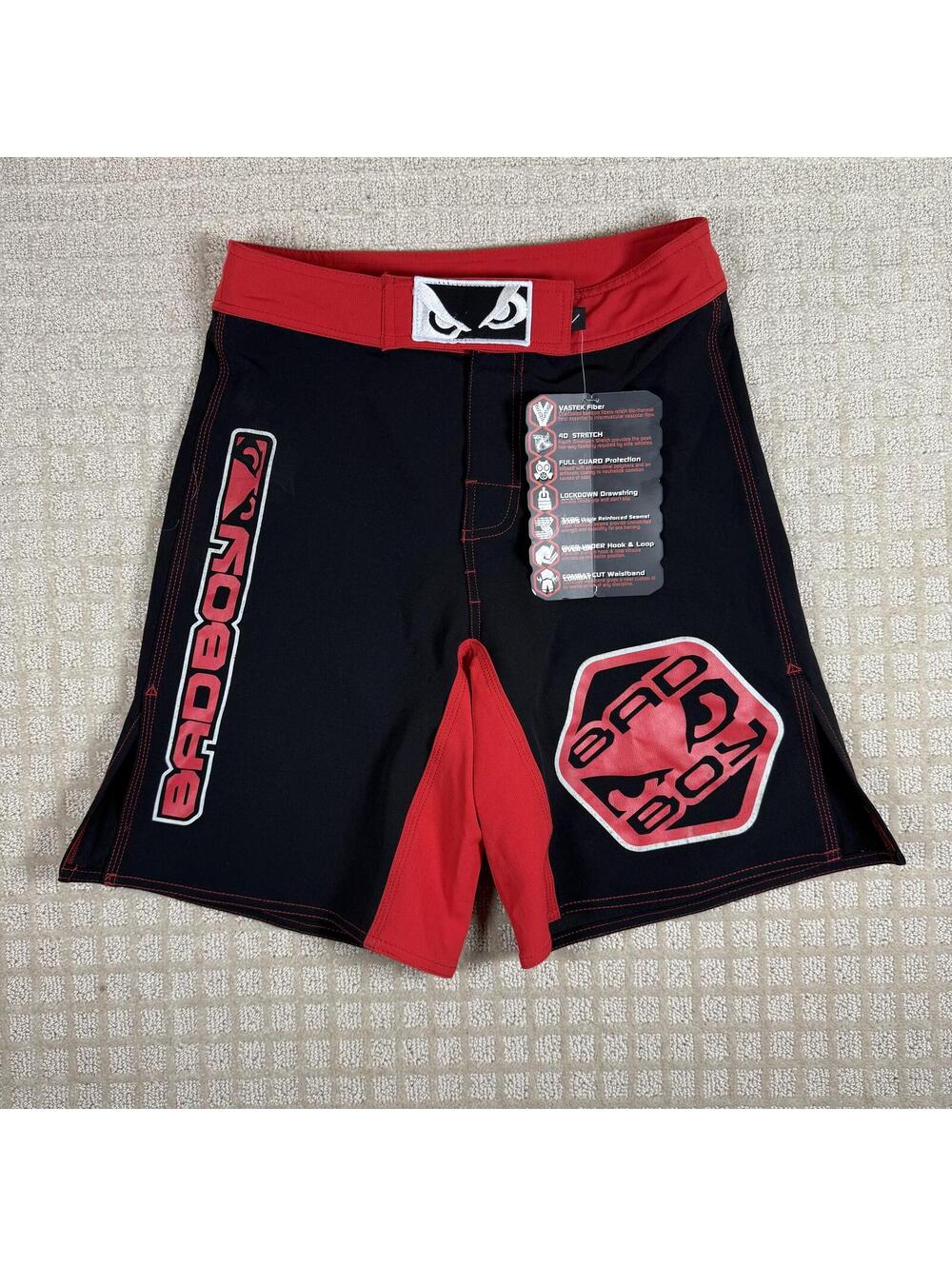 New Bad Boy MMA Fight Shorts XS 29 Waist Black Red
